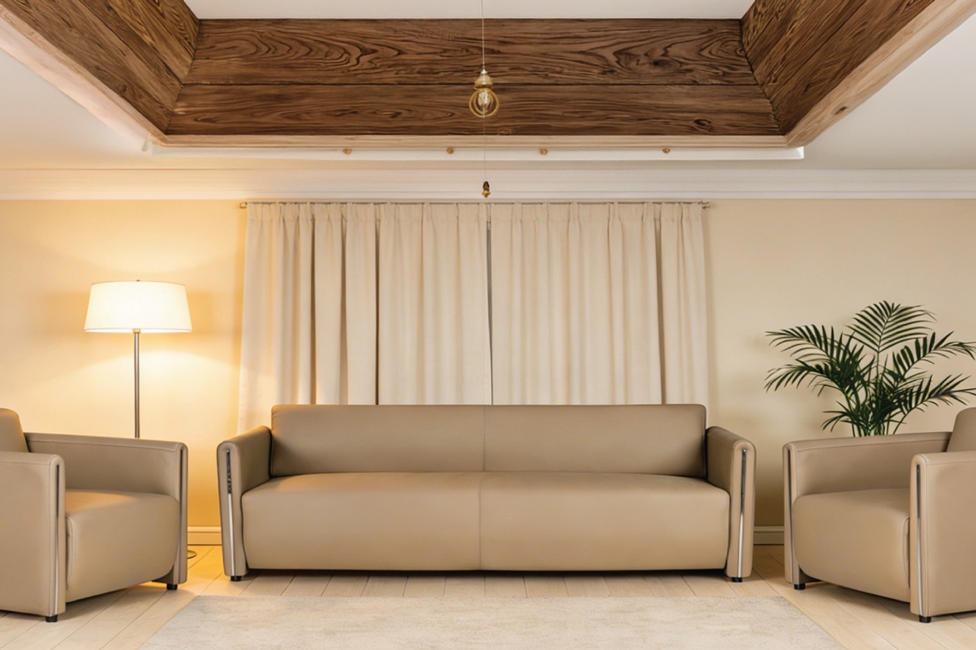 LONDON 6 Seater Leatherette Sofa (3+2+1) image 1