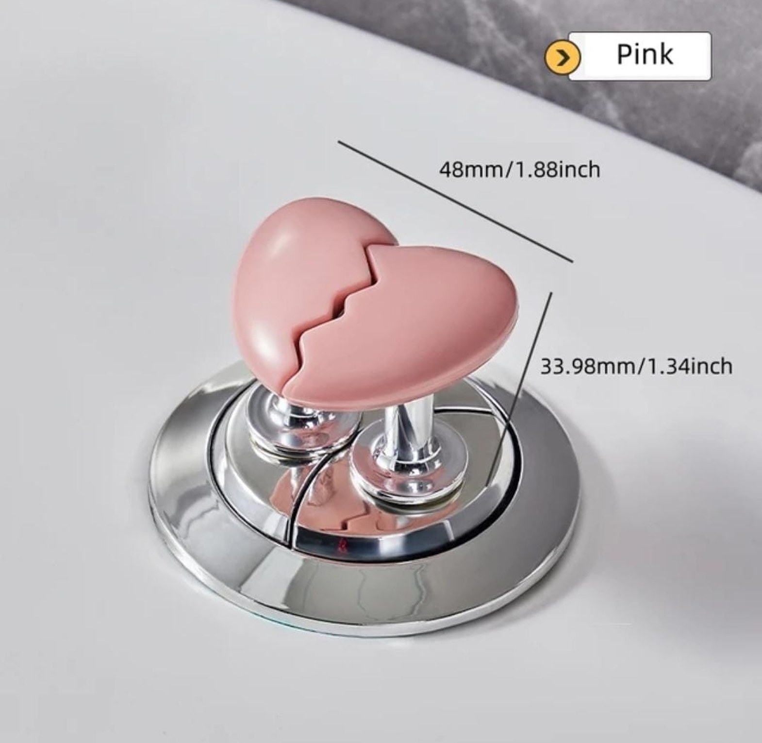 Broken Heart Shape Toilet Flush Button Protector image