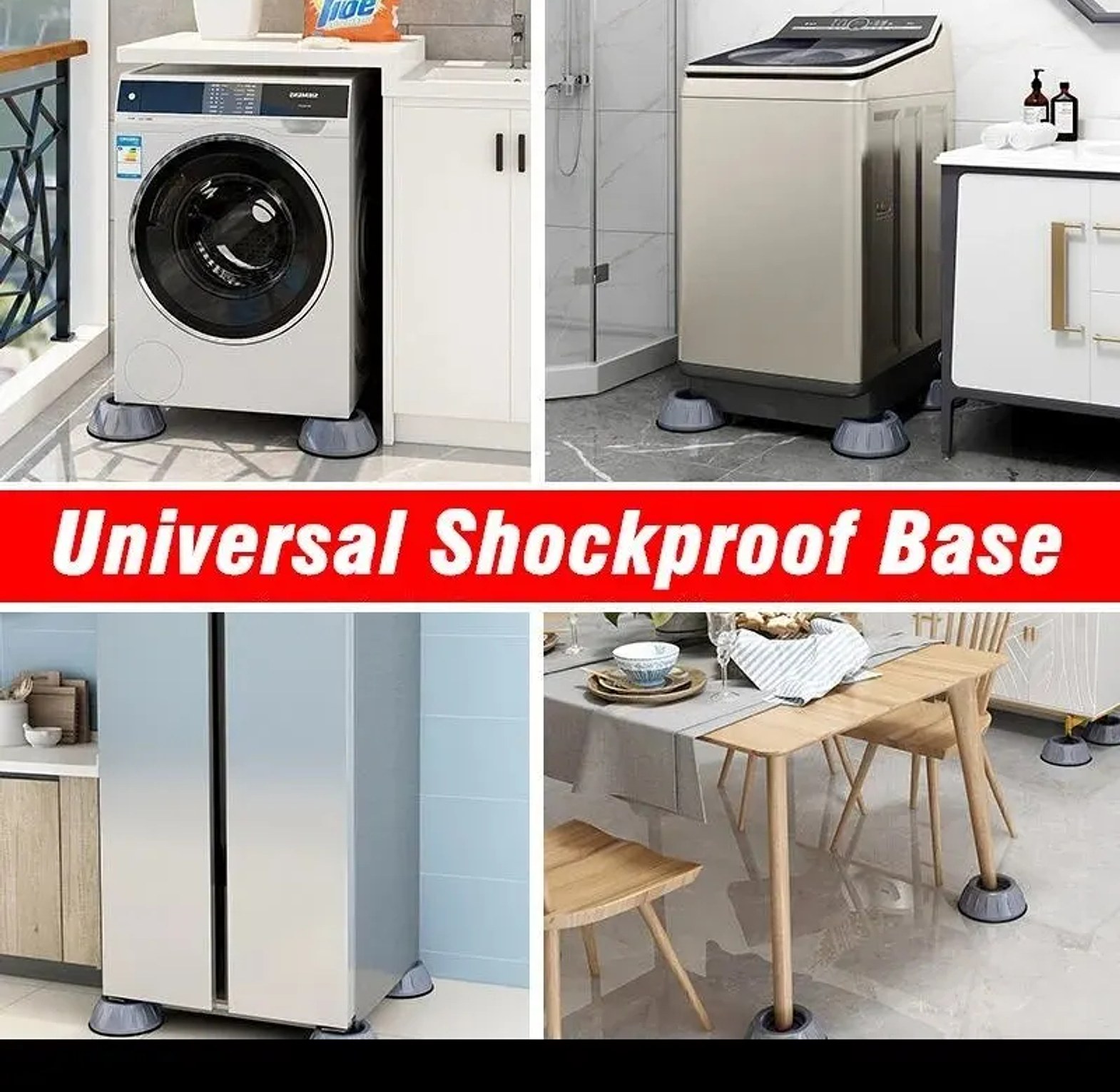4pc Washing Machine Antivibration Pads, Sound Dampers image