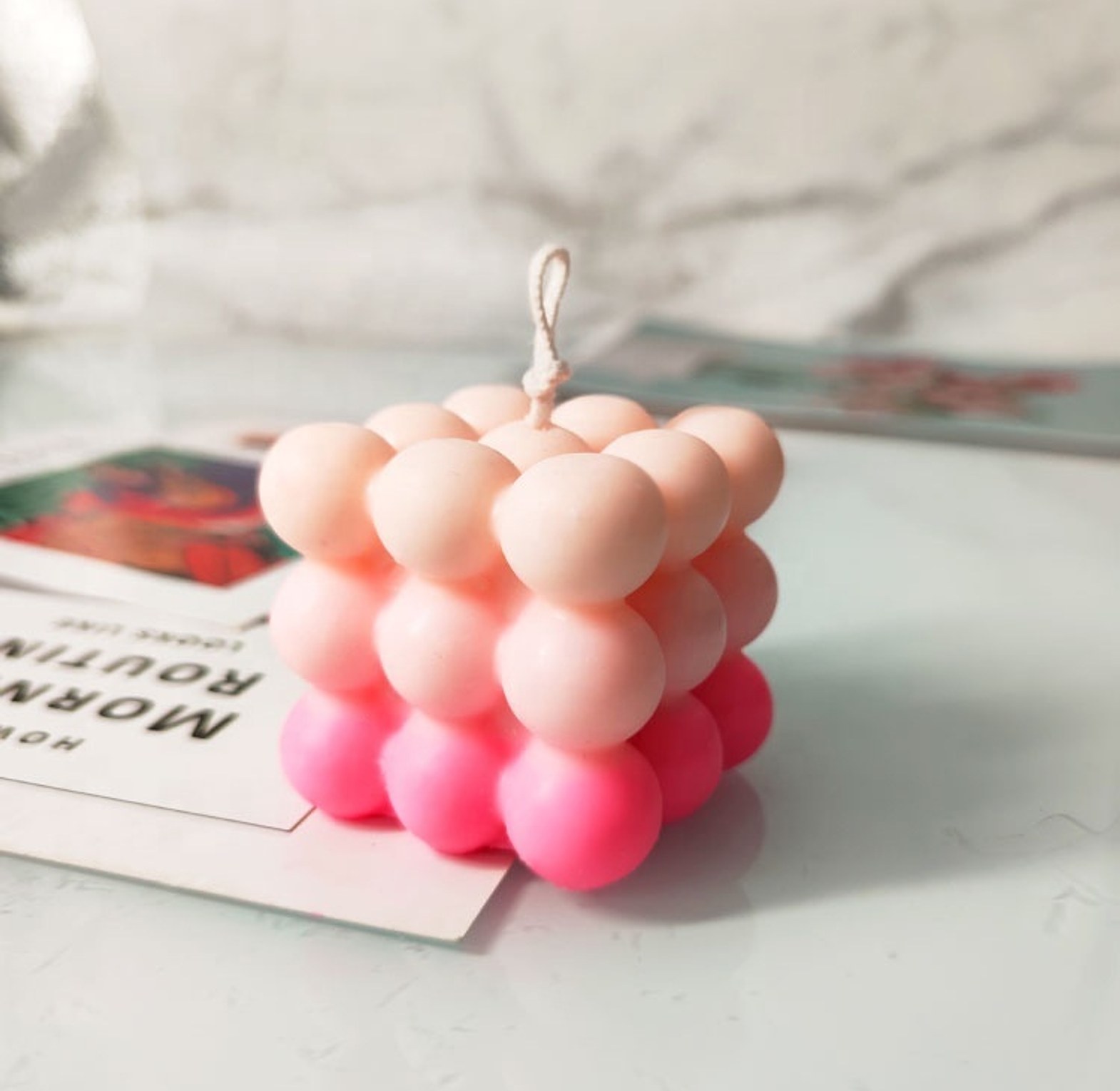 Cute Magic Cube Scented Candles Bubble Soy Wax Candle Bed Room Home Ornaments for Christmas Birthday Party New Fragrance Candle image