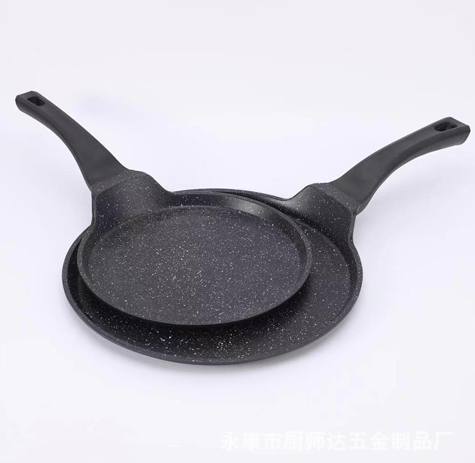 Granite Chapati pan  Easy to clean Superior non-stick interior coating for perfect heat conductivity  Quality aluminums utensils with perfect nonstick coating, Bakelite handles for fire resistance  Handle is comfortable and stays cool;   Can be used on induction cooker  Durable image