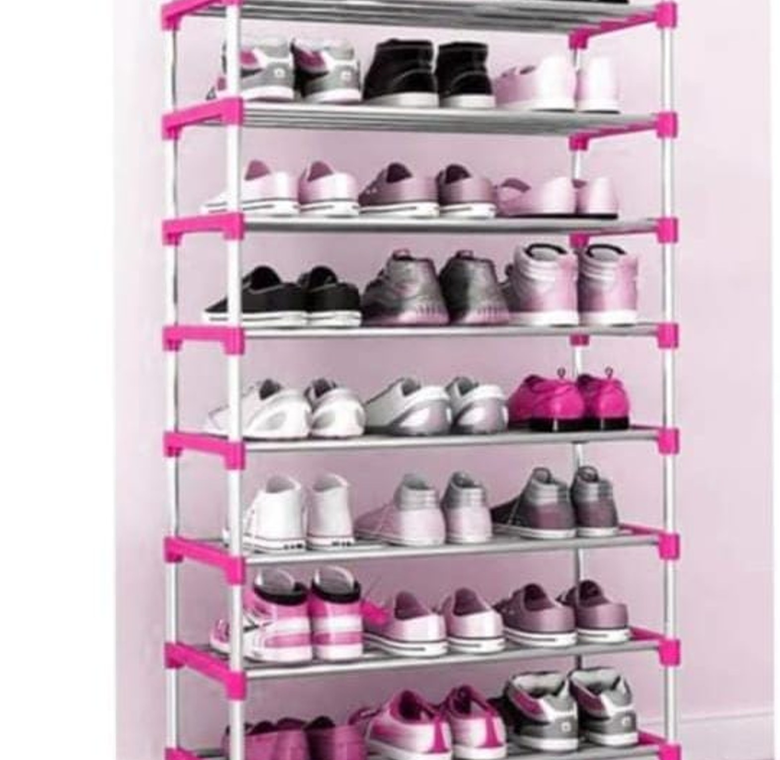 TC HEAVY DUTY 8/7 Layer Shoe Rack. Material PP And Stainless Steel image