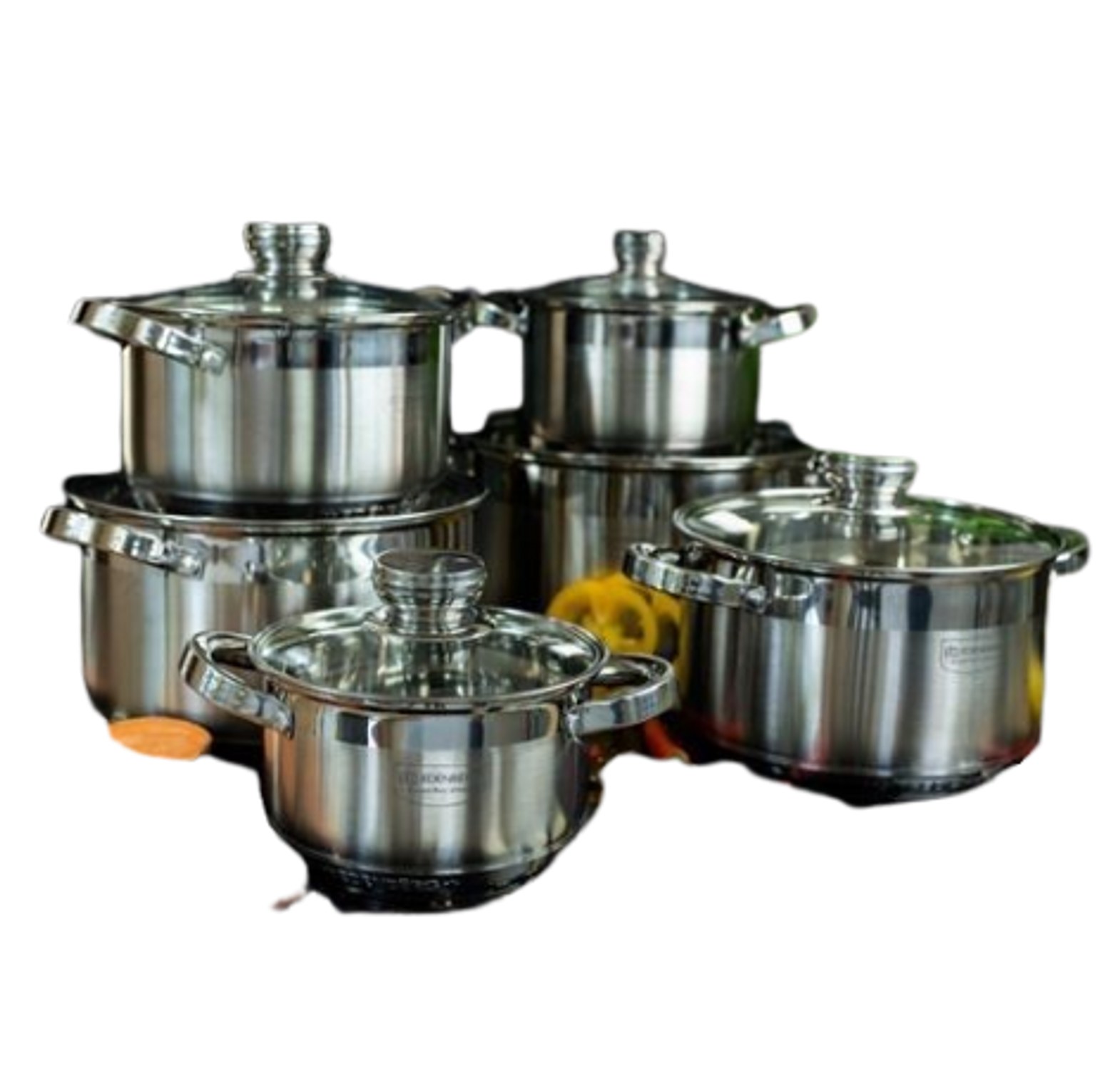 Cookware Set. High Quality 12pc Edenburg Stainless Steel Cookware. RECOMMENDED image