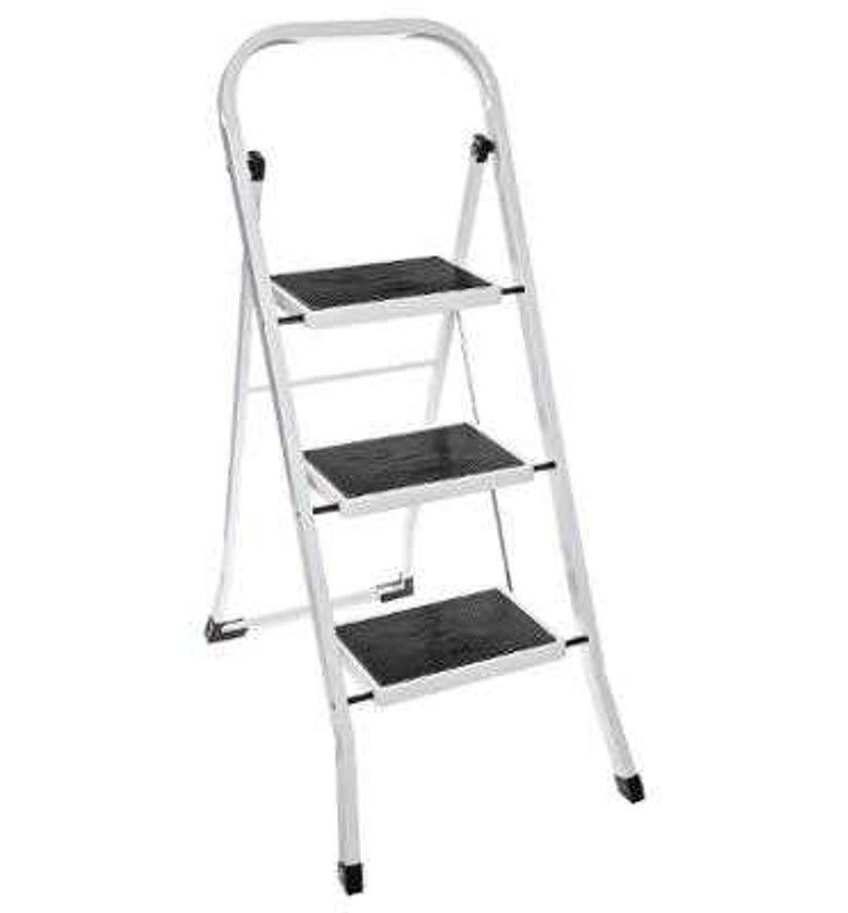 STEP STOOL 3 STEPS CLR WH image