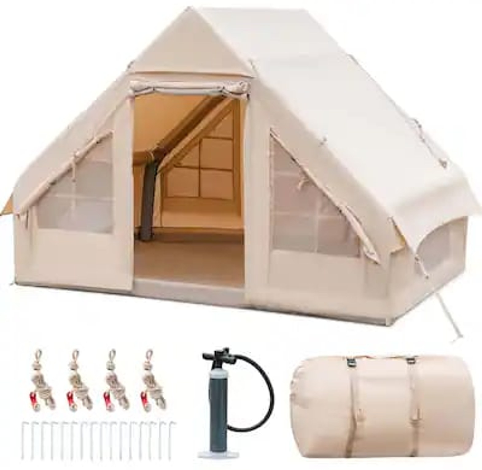 Camping Tent. Inflatable Camping Tent with Pump, Glamping Tents, Easy Setup 2 to 6people image