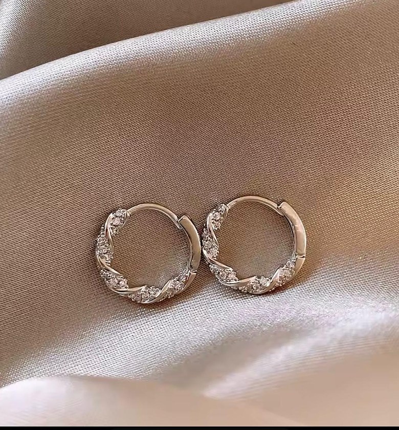 Eternal Twist Crystal Huggie Hoops image