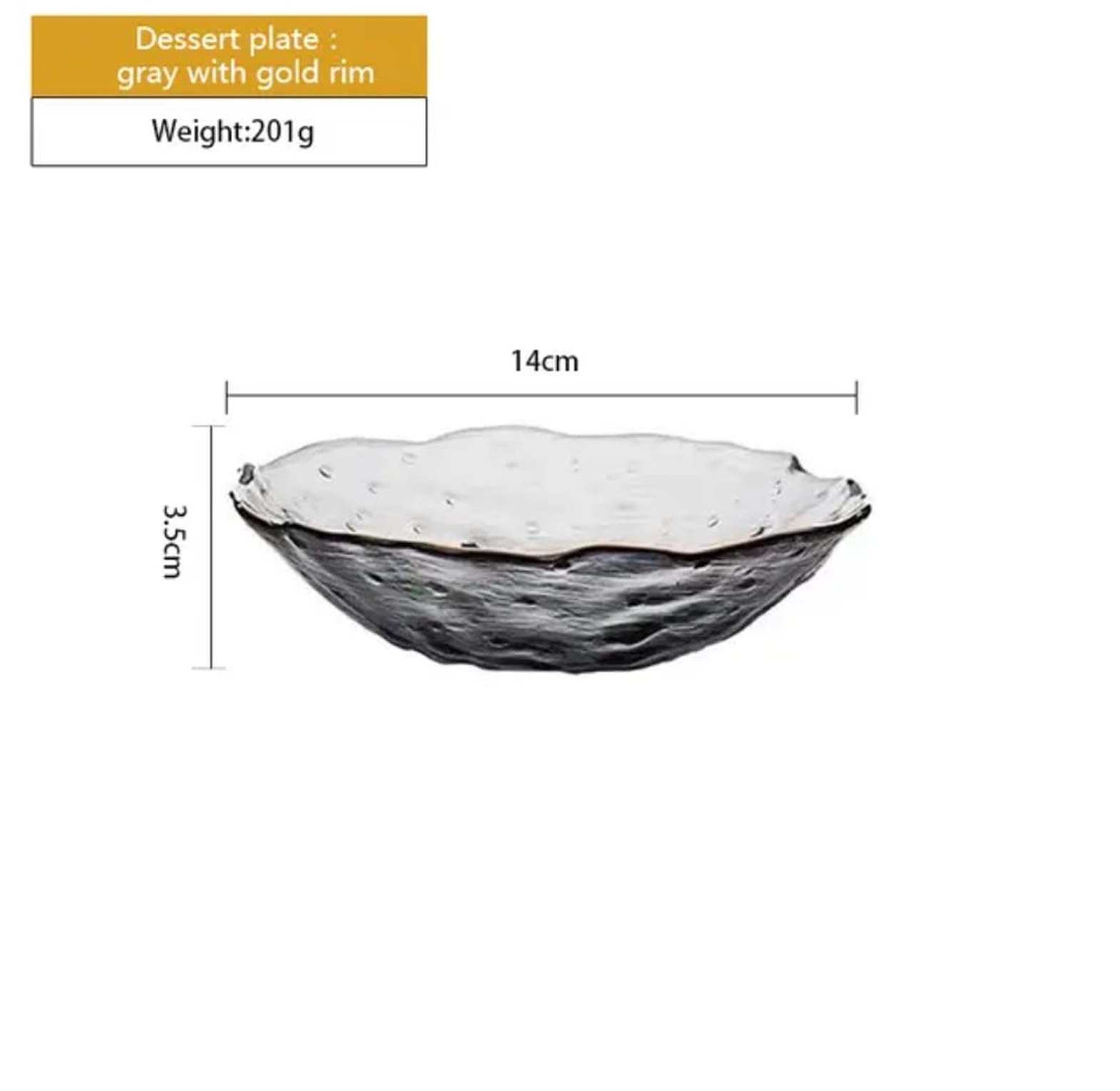  Irregular Glass Dinner Plate & Salad Bowl  3pc Set image