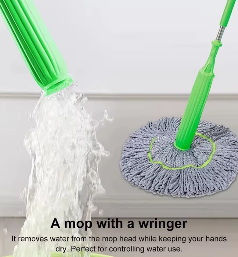 Self Wringing Twist Mop with Built-in Water Squeezer, Ultra-Absorbent Microfiber Floor Cleaner for Homes & Offices image