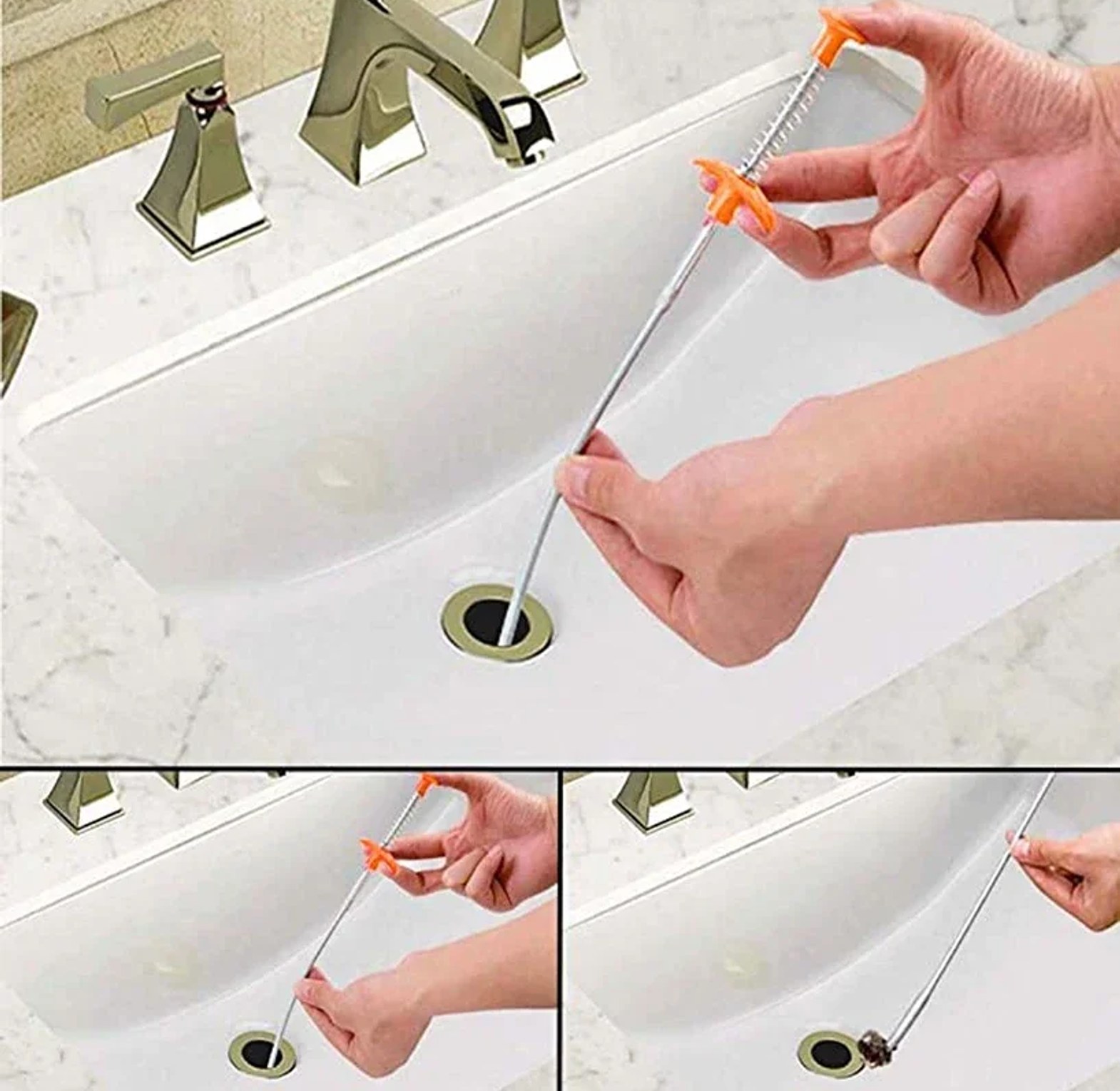 Sink and Pipe Unblocker, Sink Drain Cleaner, Dredging Tool image
