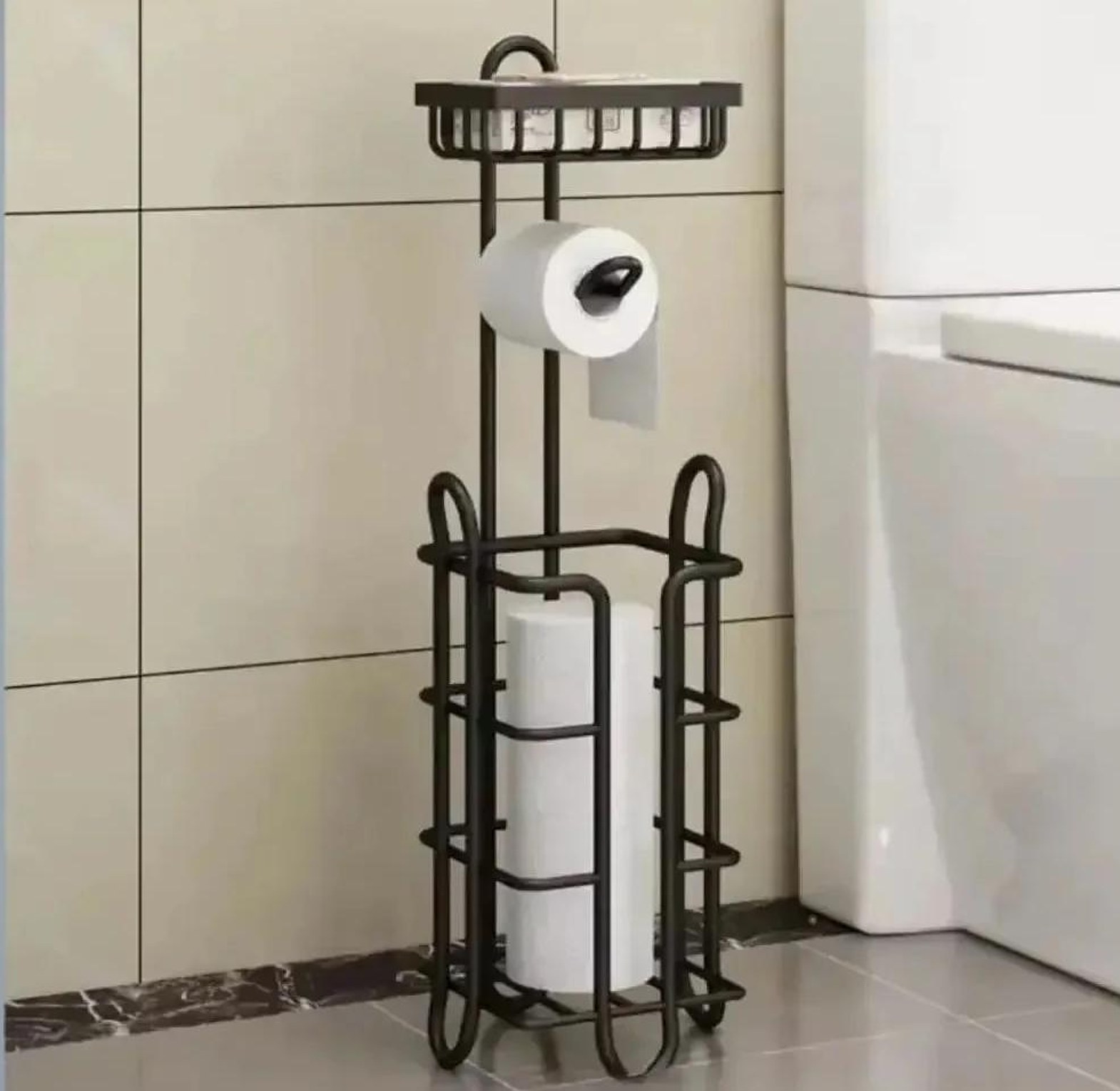 Black heavy duty Tissue holder with wipes/phone holder image