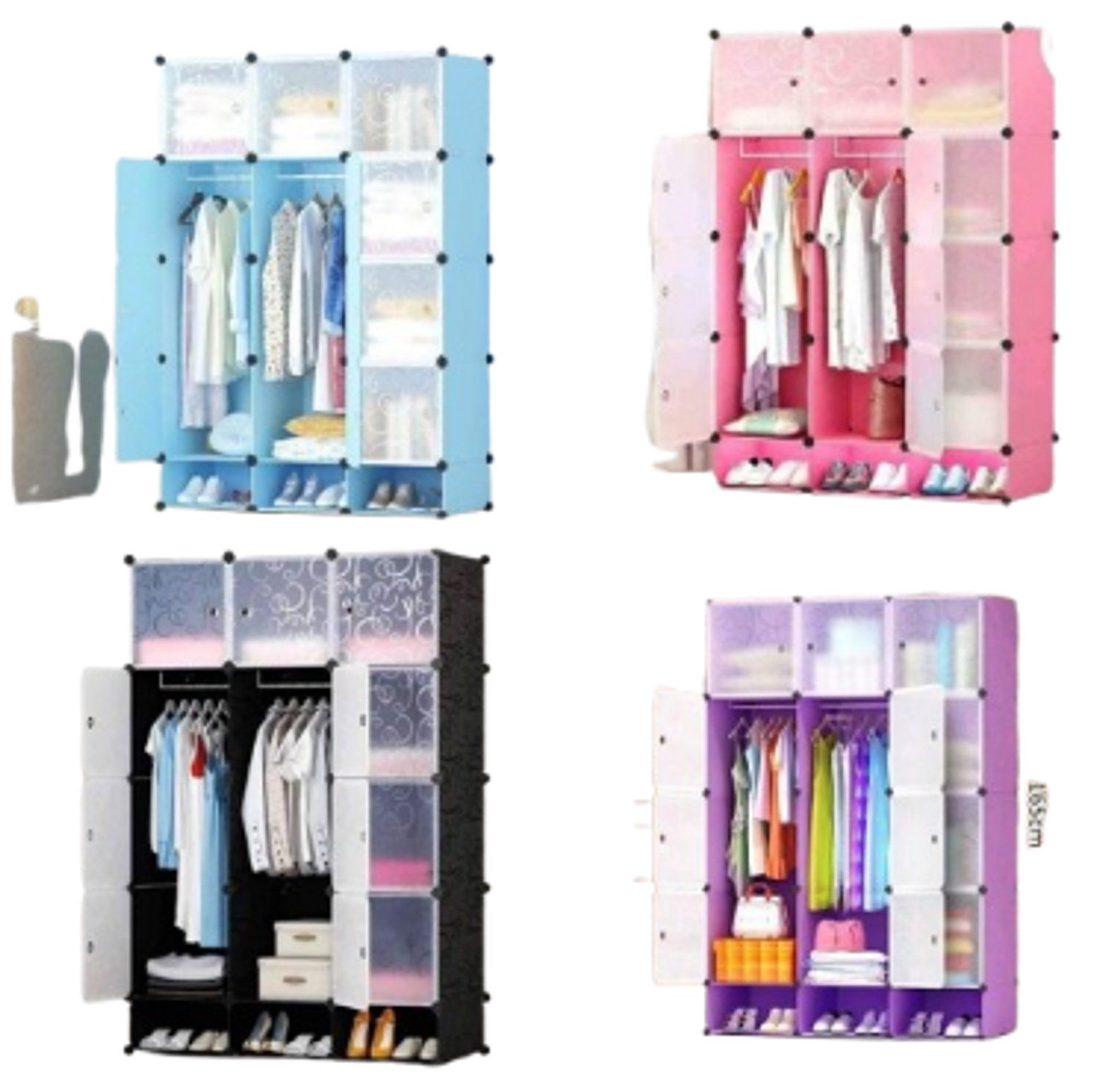  3-Column Portable Plastic Wardrobe.  image