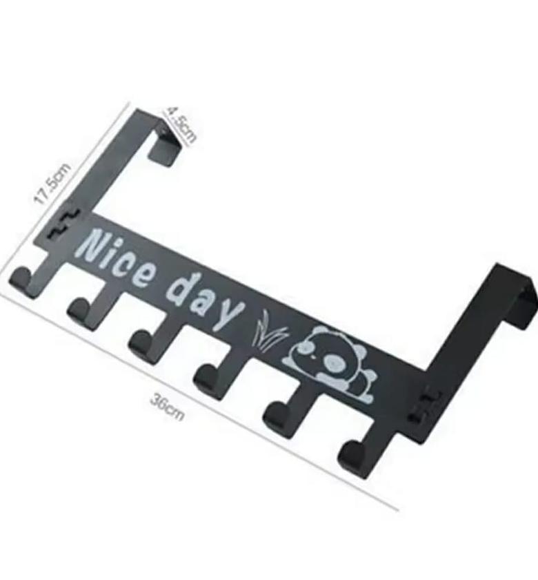 Multipurpose Over-The-Door Hanger Black image