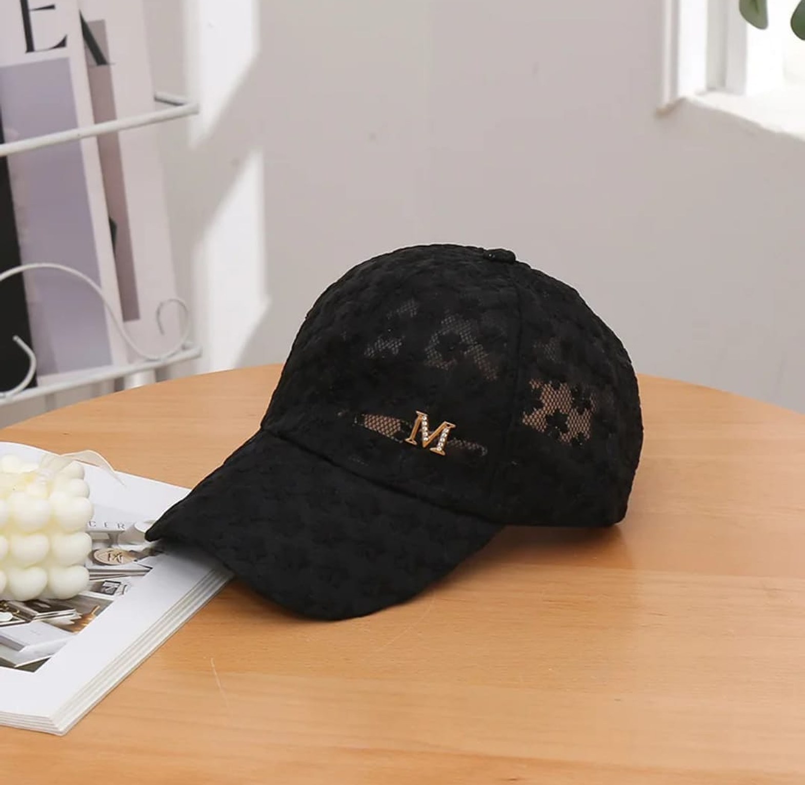 Women’s Lace Flower Hollow Baseball Cap image