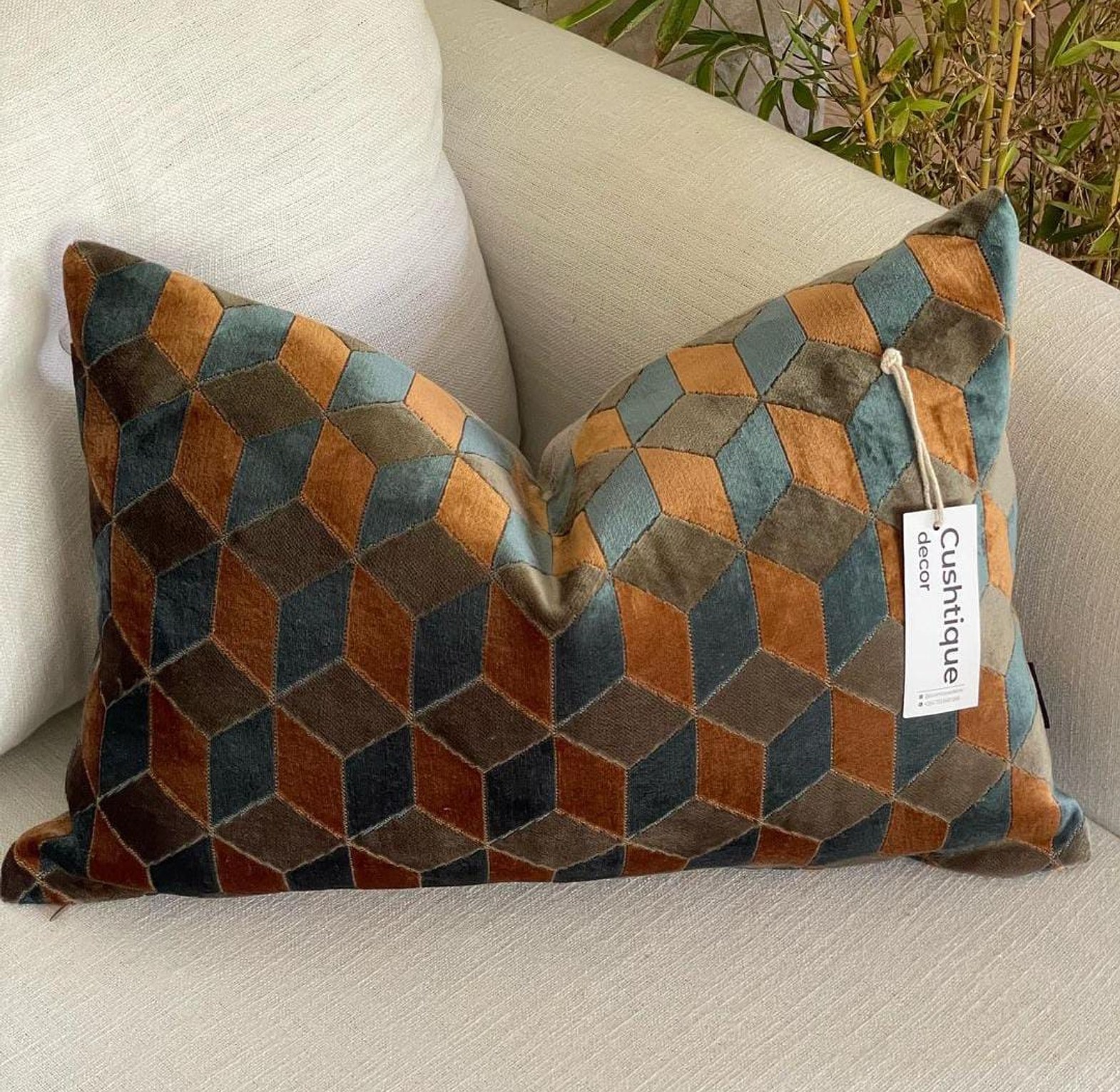 RUST GEO CUSHION image
