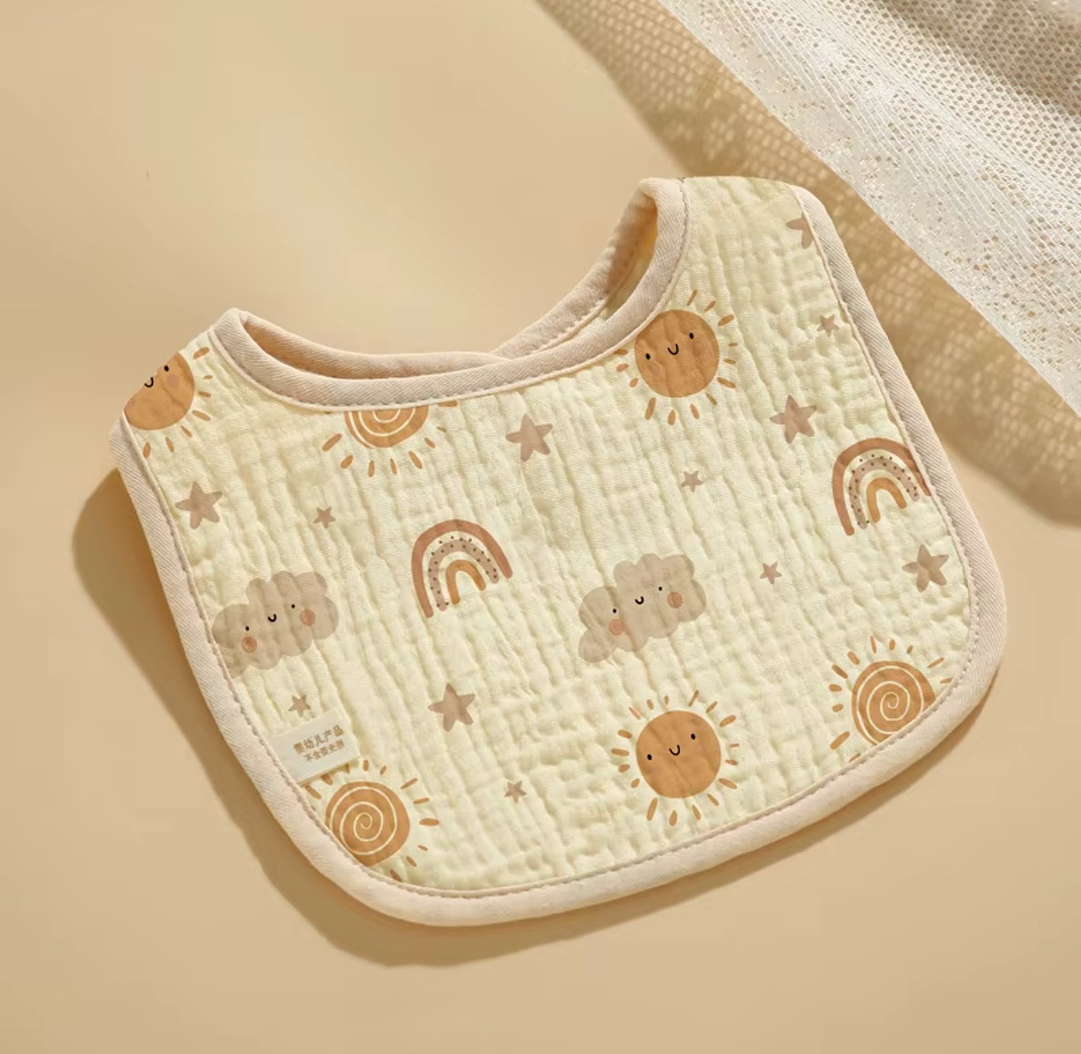 Baby Patterned Muslin Drool Bibs image