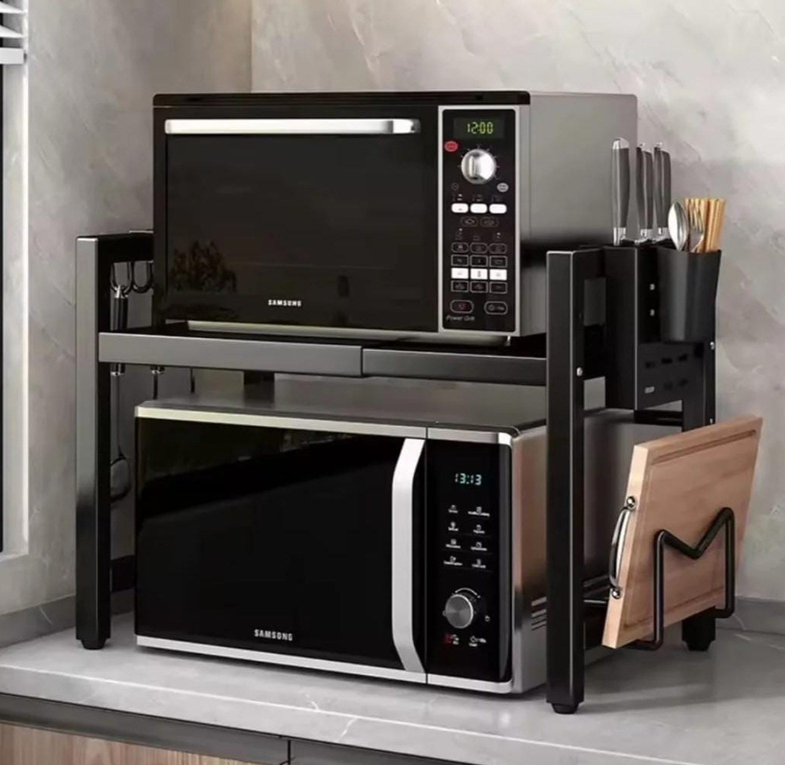 Single layer adjustable Microwave Stand image