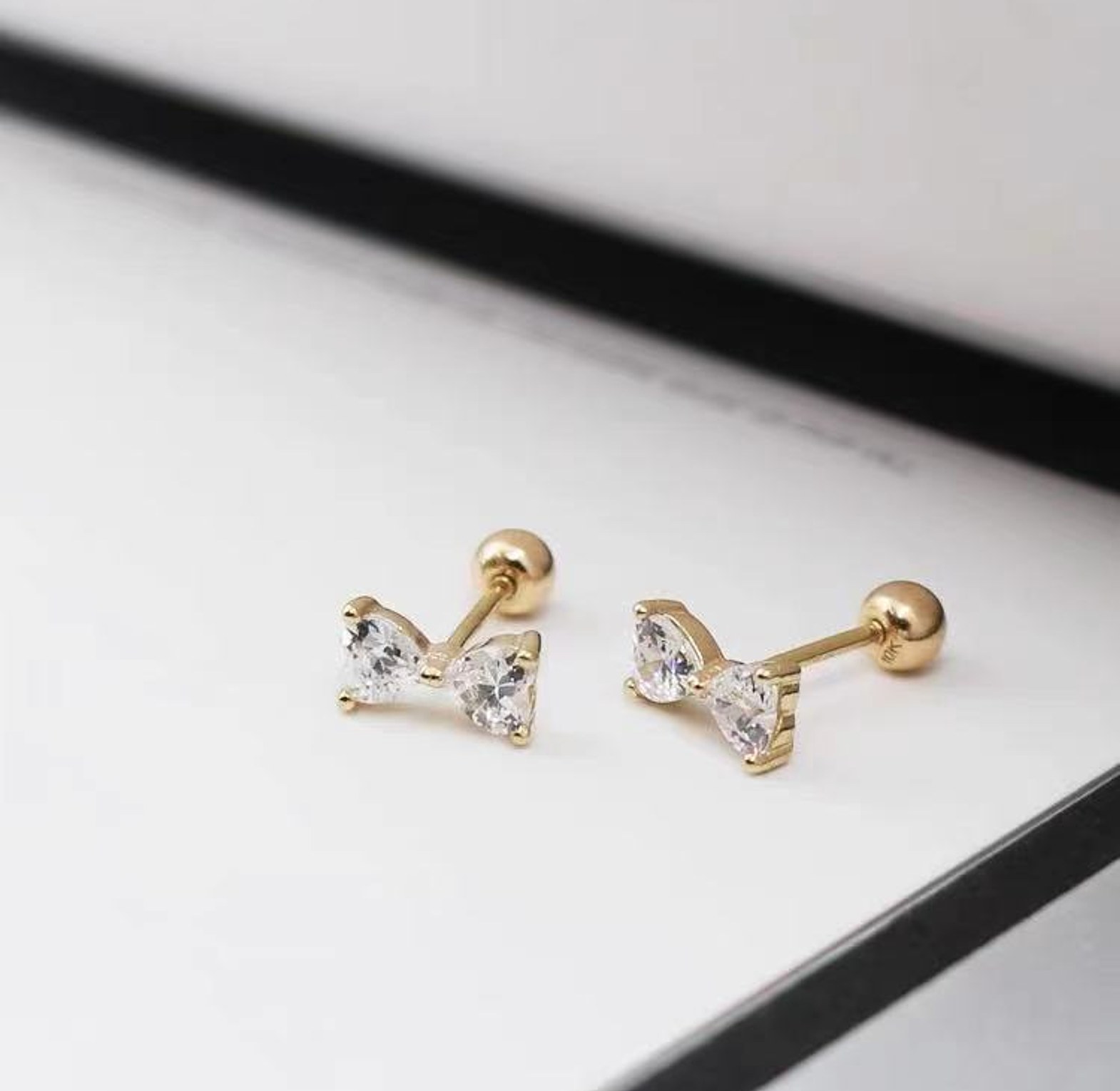 Crystal Bow Stud Earrings image