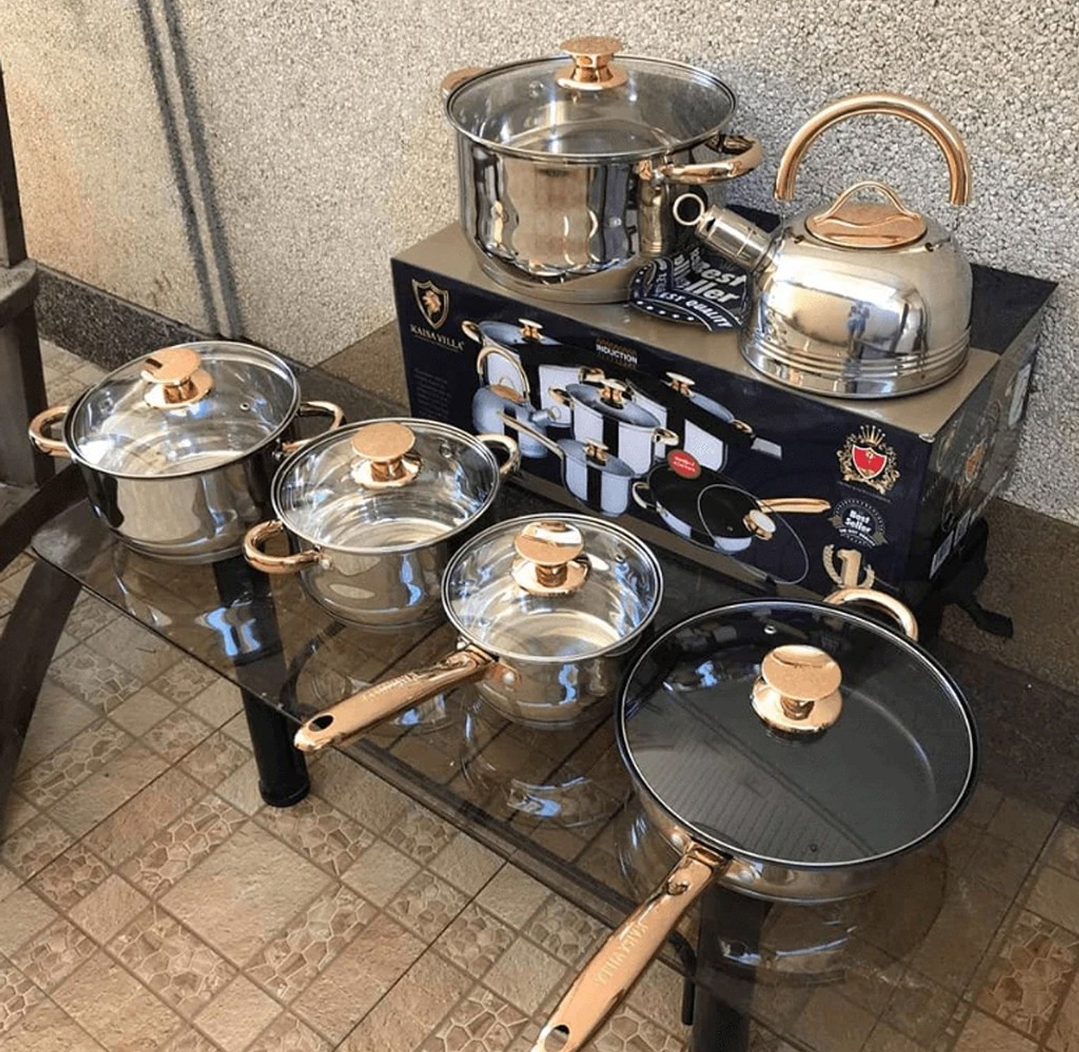 High  Quality 12pc Cookware Set Stainless. RECOMMENDED image