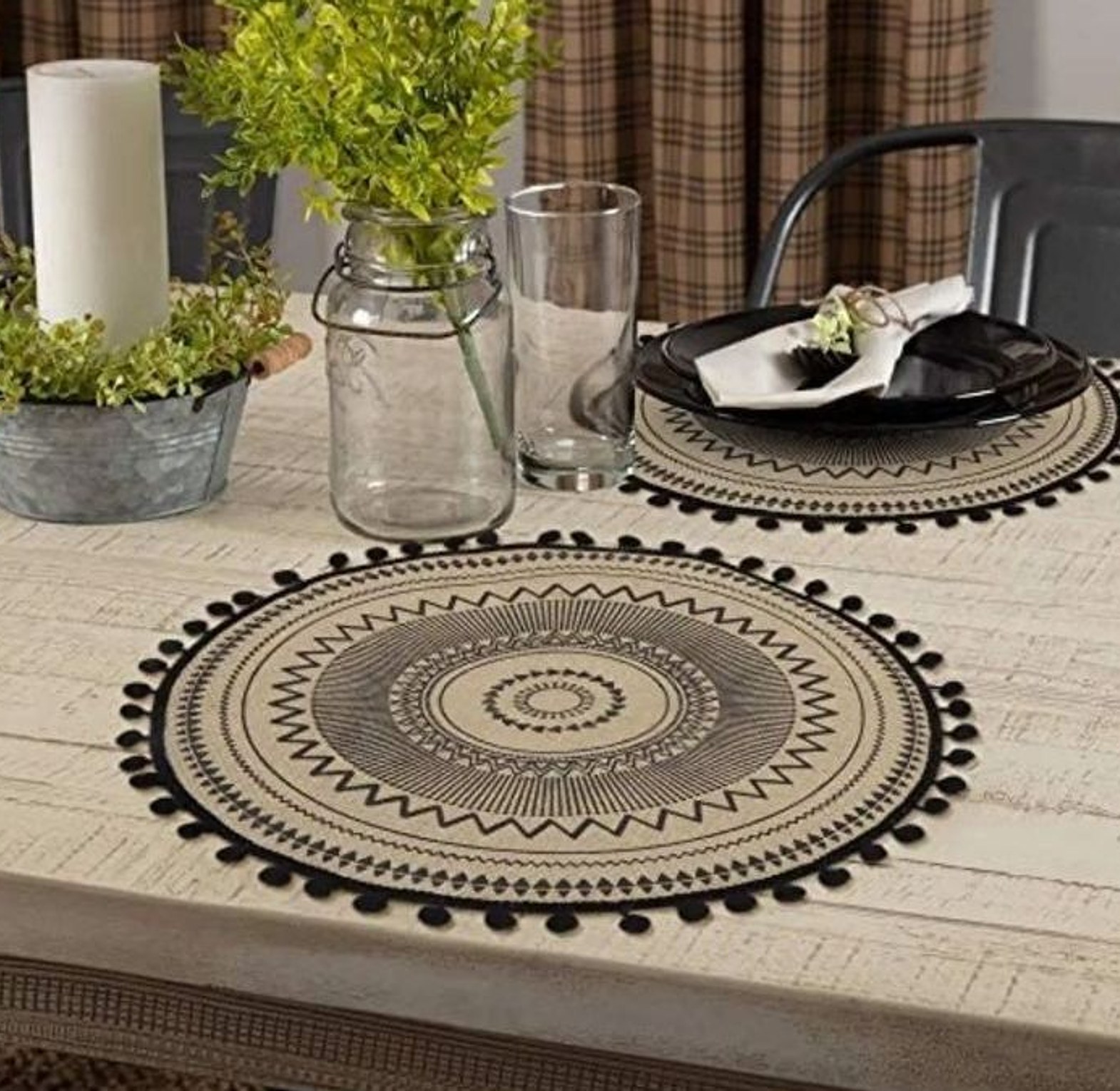 Elegant heavy fabric table mats  image